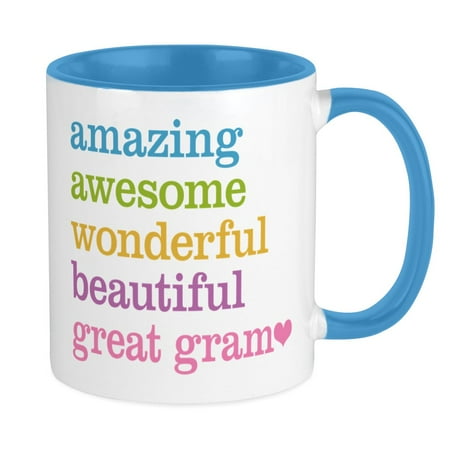 

CafePress - Great Gram Amazing Awesome Mug - Ceramic Coffee Tea Novelty Mug Cup 11 oz