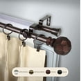 thumbnail image 3 of 66" to 120" Adjustable 3/4" Dia Double Curtain Rod in Cocoa with Ludmila Finials,(4790-667), 3 of 3