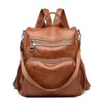 thumbnail image 1 of Mochila de mujer LANNMXG de cuero suave 2 en 1, 1 of 5