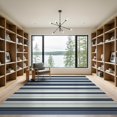 thumbnail image 2 of ODIKA 9'x12' Washable Area Rug Nautical Vintage Stripe Front Layered Doormat Welcome Striped Door Playful for Dining Room, Basement, Large Office, Non-Slip Chair-Friendly, 2 of 7