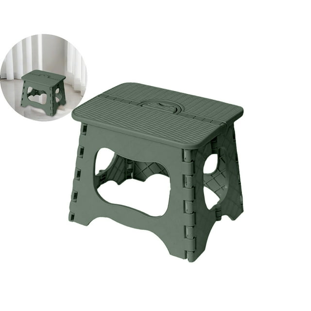 Dvruxg Fold Step Stool for Adults, Non-Slip & Collapsible, with Handle, Small Footstool for Bathroom Bedroom Kitchen Use