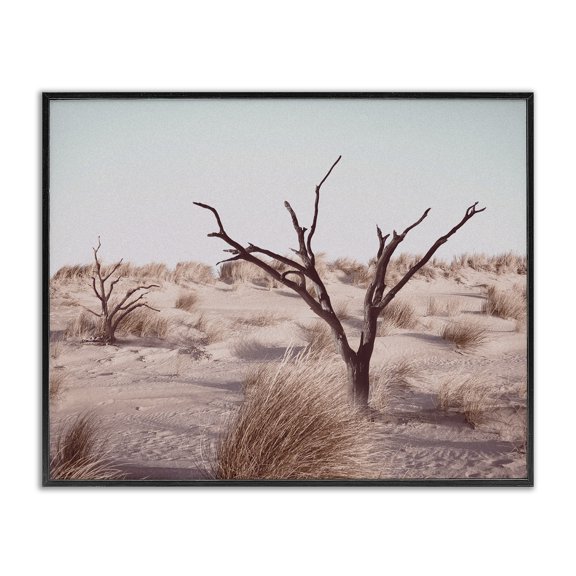 Stupell Industries Rustic Lodge Southwestern Desert Tree Landscape Soft Muted Brush Black Framed Giclee Art, 14 x 11, by Ziwei Li