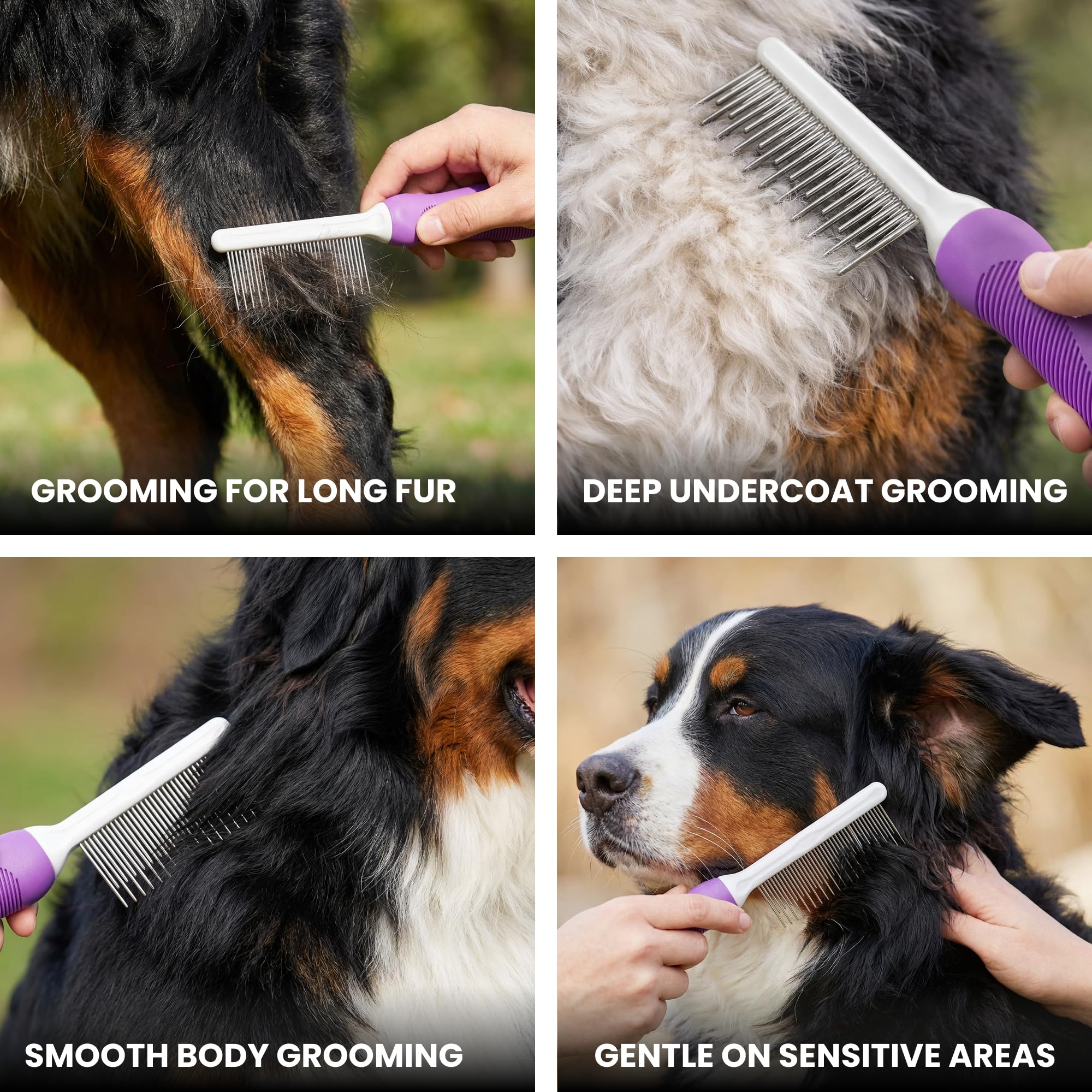 Poodlie 2-in-1 Stainless Steel Detangler Comb for Cats and Dogs photo 3