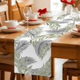 thumbnail image 5 of Sage Green Leaves Table Runner 120 Inches, Willow Leaf Country Botanical Branches Bed Runner Dresser Scarves Tabletop for Indoor Outdoor Parties/Ceremony/Banquet, 13"x 120", 5 of 9