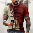 thumbnail image 2 of Playeras Hombre Gimnasio Hombres Letras Teñidas Cuello Redondo Manga Corta Camiseta Casual Tendencia Suelta Y Cómoda Superior, 2 of 4