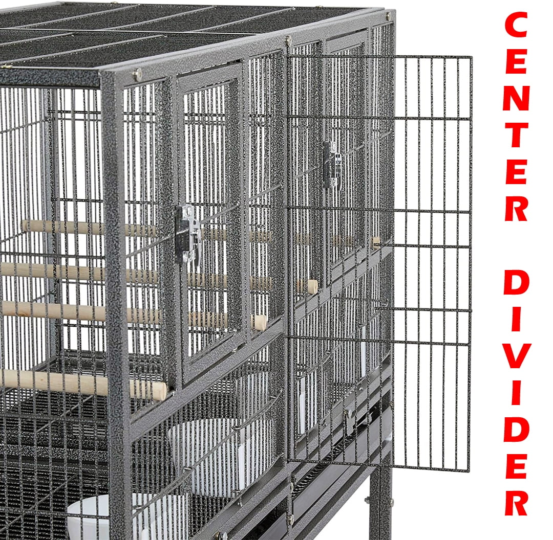 Single Stackable Sturdy Wrought Center Divider Breeder Birds Parrots Breeding Cage With Side Nesting Box Doors