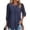 *Blue, variant on ClodeEU Women's Lace Patchwork 3/4 Sleeve Crewneck Top ,Solid Color Casual Spring Summer Blouse Black,Women's Plus L