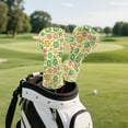 thumbnail image 3 of Yuyamidu Colorful Hippie Flowers Golf Head Covers Floral Golf Club Head Cover for Driver Fairway Hybrid Women, Waterproof PU Leather Golf Accessory, 3 of 7