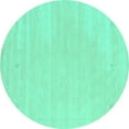 thumbnail image 1 of Ahgly Company Machine Washable Indoor Round Solid Turquoise Blue Modern Area Rugs, 7' Round, 1 of 4