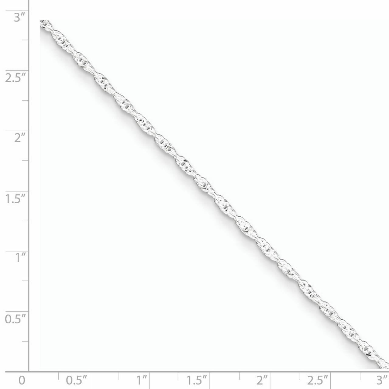FJC Finejewelers Sterling Silver 2mm Singapore Chain Anklet