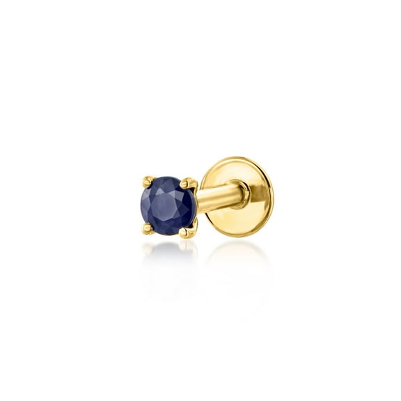 Pure Collection by Ross-Simons 0.20 Carat Sapphire Single Flat-Back Stud Earring in 14kt Yellow Gold, Women's, Adult