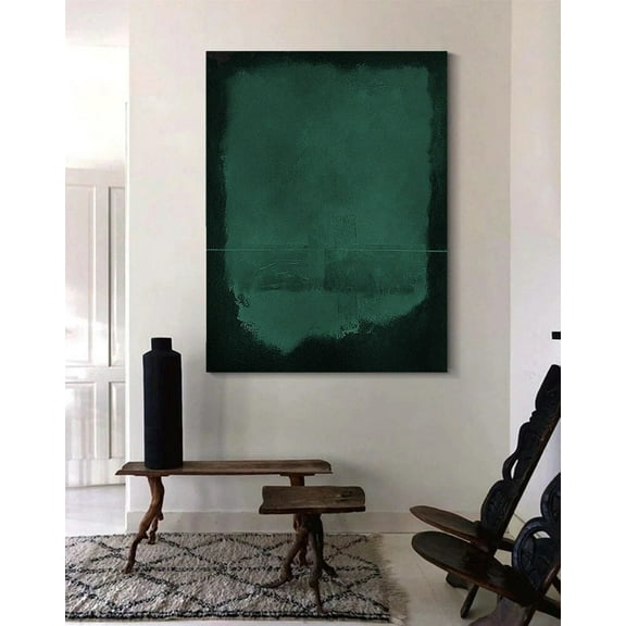 Luvia Dark Green Poster Wall Art Black and Green Abstract Wabi-Sabi Minimalist Contemporary Decoration, 8x12 UNFRAMED