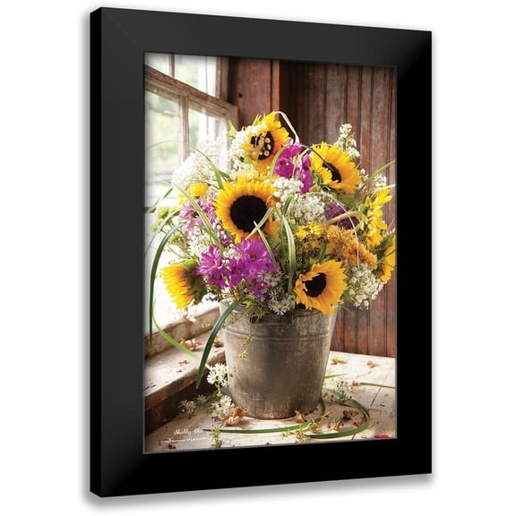 Hoover, Irvin 11x14 Black Modern Framed Museum Art Print Titled - Wildflowers in Bucket