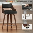 thumbnail image 4 of Dycanpo 26'' Swivel Counter Height Bar Stools,Mid-Century Wooden Barstools with Backs for Kitchen Restaurant,Black, 4 of 8