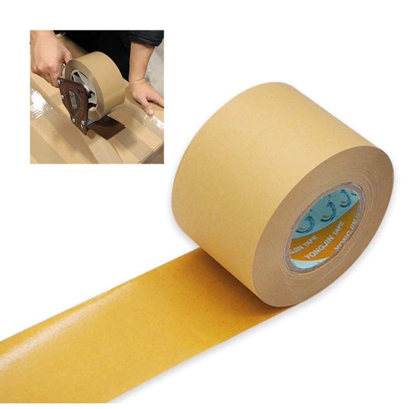 Auto-plaza 3'' Width 55yd (50m) lenth Self Adhesive Backing Tape Picture Framing Canvas Craft Brown Kraft 75mm