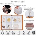 thumbnail image 2 of Organizador de joyas, libro de almacenamiento de joyas con bolsillos, álbum de viaje plegable para aretes, folleto de soporte de accesorios de cuero de PU para pulseras, collares y anillos (64 rejill, 2 of 5