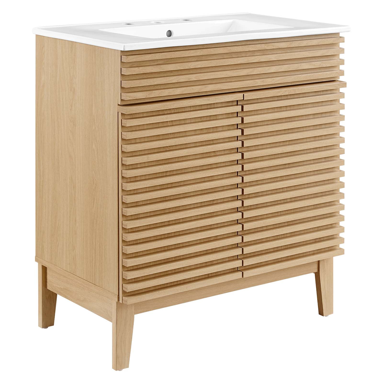 Modway Render 30" Bathroom Vanity Cabinet in Oak White