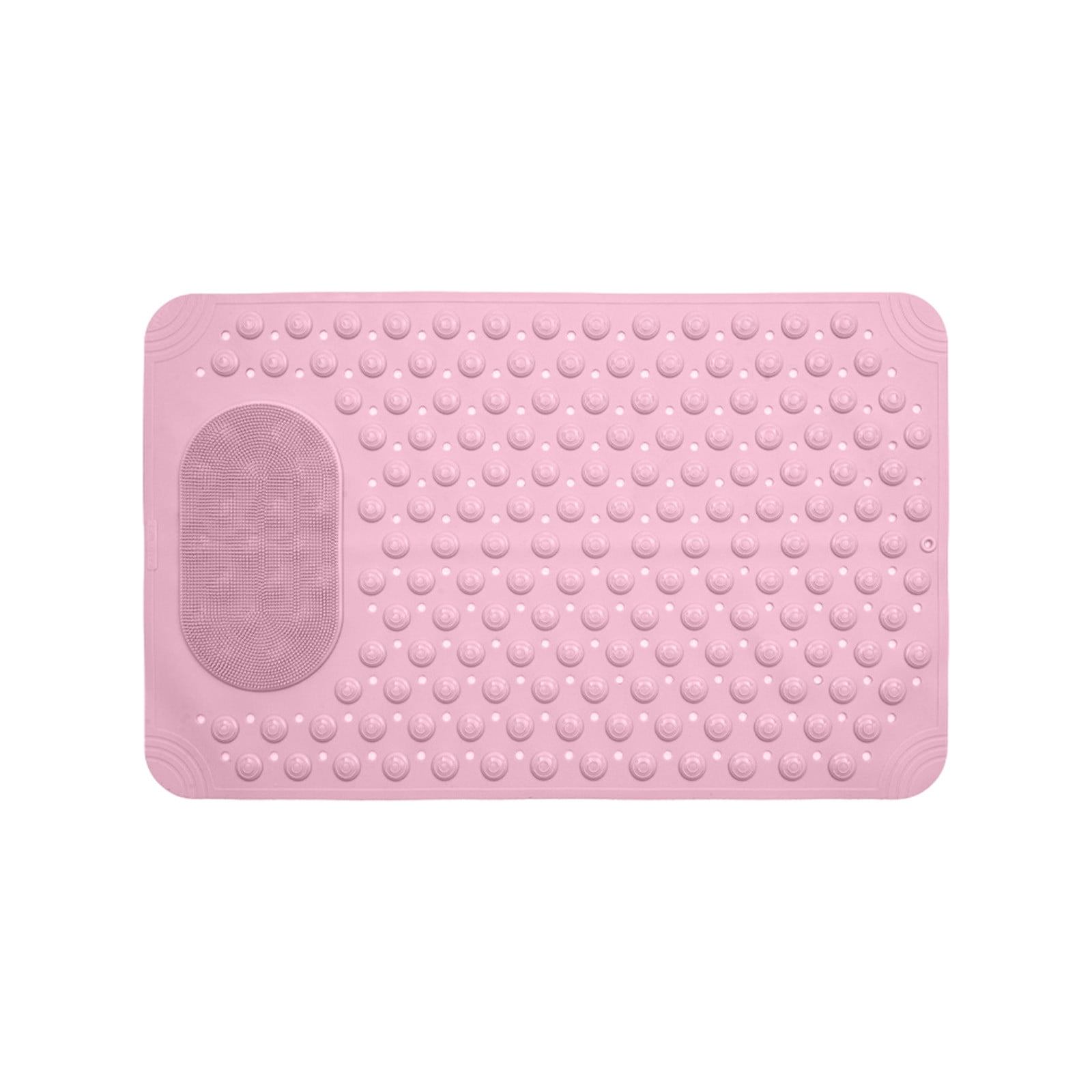 Mecorevxz Bathtub and Shower Mats, Extra Long Non-slip Bath Mat 27.16x14.17 Inch,Washable Bath Tub Mat with Suction Cups & Holes for Bathroom,Pink