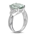 thumbnail image 4 of 4.30 Carat (Ctw) Oval-Cut Green Amethyst Ring in Sterling Silver with Accent Diamonds for Women, 4 of 6