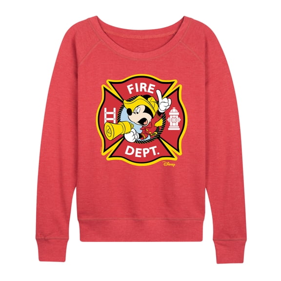 Disney - Firefighter Mickey - Fire Dept. Alarm - Women's Lightweight French Terry Pullover