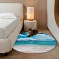 thumbnail image 2 of Round Rugs 4Ft, Coastal Beach Round Area Rug Washable Indoor Throw Carpet, Blue Ocean Summer Sand Mountain Shore Soft Non Slip Circle Rug for Kitchen Nursery Room Home Decor Aesthetic, 2 of 8