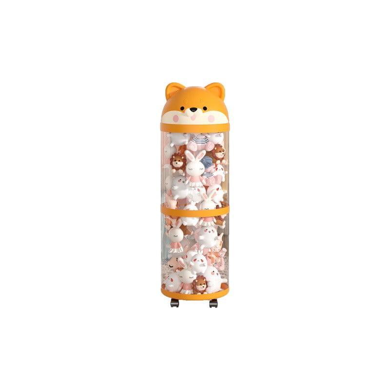 Wovilon Stuffed Storage Tube - Stuffed Organizer Toy Storage Tube With Wheels