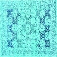 thumbnail image 1 of Ahgly Company Indoor Square Oriental Turquoise Blue Industrial Area Rugs, 3' Square, 1 of 4