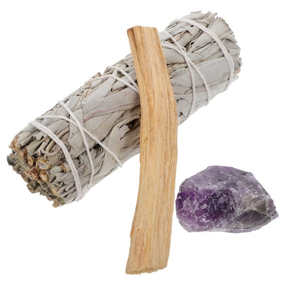 CYLINDSOME 1 Set Smudging Sage Bundle Aromatherapy Fragrance Sage Holy Wooden Stick Amethyst