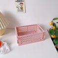 thumbnail image 3 of czcpp-4 Pack Mini [15cm L x 10cm W x 5.7cm H] Plastic Baskets for Shelf Storage Organizing, Durable and Reliable Folding Storage Crate, Ideal for Home Kitchen Classroom(Pink,4pcs).CA, 3 of 4