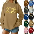 thumbnail image 5 of Women's Fashion Top New Year 2026 Printed Pullover Sweatshirt Holiday Design for Women Casual Celebration Streetwear Top,Green,2XL, 5 of 6