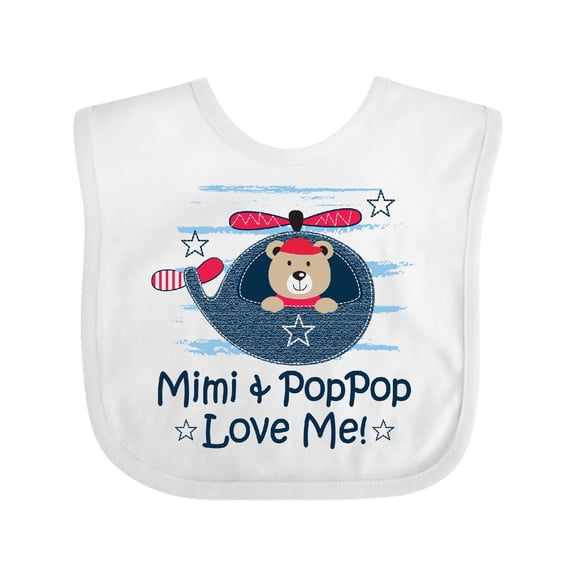 Inktastic Mimi and Poppop Love Me Boys Baby Bib
