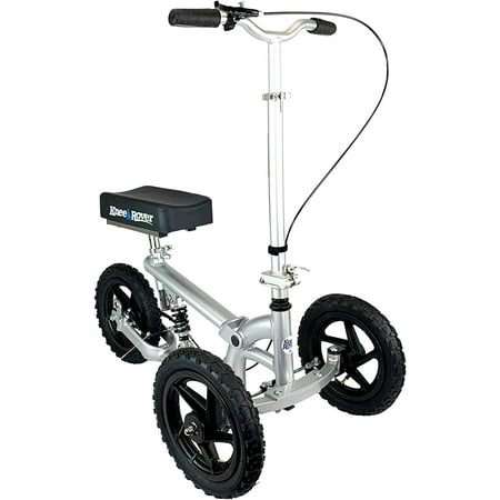 KneeRover PRO All Terrain Knee Scooter with Shock Absorber - Silver