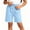 Blue, variant on hoksml Boys Girls Cotton Back to School Shorts Elastic Waist Casual Playwear Shorts with Pockets