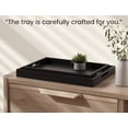 thumbnail image 2 of Fibogollo  Bamboo Set of 2 Serving Tray with Handles,Decorative Trays Platter,Breakfast Tray in Bed,Food Drinks Tray for Eating,Working,Storing(Black), 2 of 6