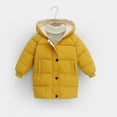 thumbnail image 4 of Boys Girls Long Heavyweight Hooded Puffer Jacket Packable Autumn and Winter Long Down Coats Yellow 120, 4 of 4