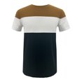 thumbnail image 1 of Playera George para Hombre, Sustentable Cuello Redondo Diseño 3 Bloques Bronce Blanco y Negro Talla M, 1 of 4