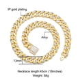 thumbnail image 2 of FEEL STYLE Male Zircon Fluorescence Cuban Chain Necklace for Men Women 12MM 18", 2 of 5