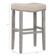 thumbnail image 2 of Costaelm Bulmon 29" Upholstered Bar Stool with Nail Head Trim, Gray/Beige, 2 of 8