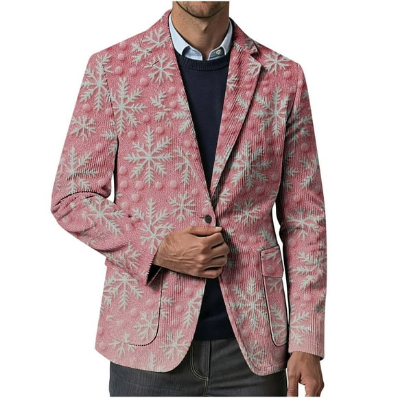 COM1950s Coats for Men, Men's Corduroy Print Ceremonial Party Coat, Pocket Button Design Dress, Dress with Pockets, Men's Dress Coat