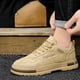 thumbnail image 5 of Zapatos de seguridad para hombre, antideslizantes, de piel sintética, cómodos para viajes al aire libre, 5 of 9