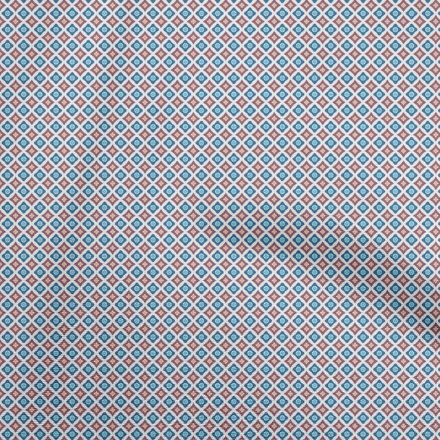 oneOone Cotton Silk Medium Blue Fabric Asian Ikat Sewing Craft Projects Fabric Prints by Yard 42 Inch Wide