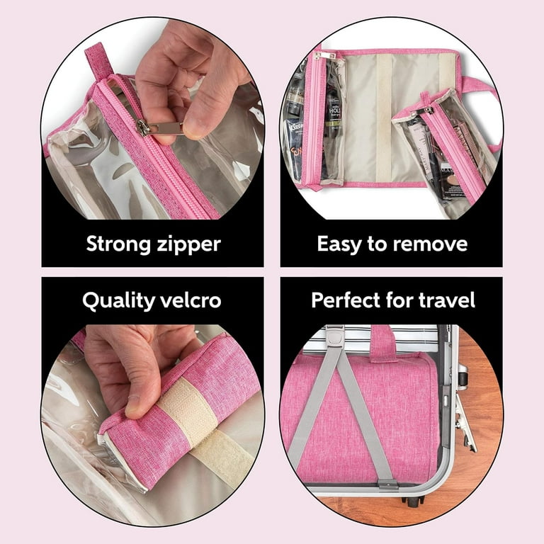 4-in-1 Hanging Toiletry bag Roll-Up Makeup Bag Detachable