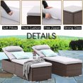 thumbnail image 5 of 3 PCS Patio Chaise Lounge Outdoor Lounge Chair Patio Reclining Chair with Coffee Table Cushion&Pillow 5 Angle Adjustment PE Rattan Chair for Courtyards Poolside Garden (Gray), 5 of 7