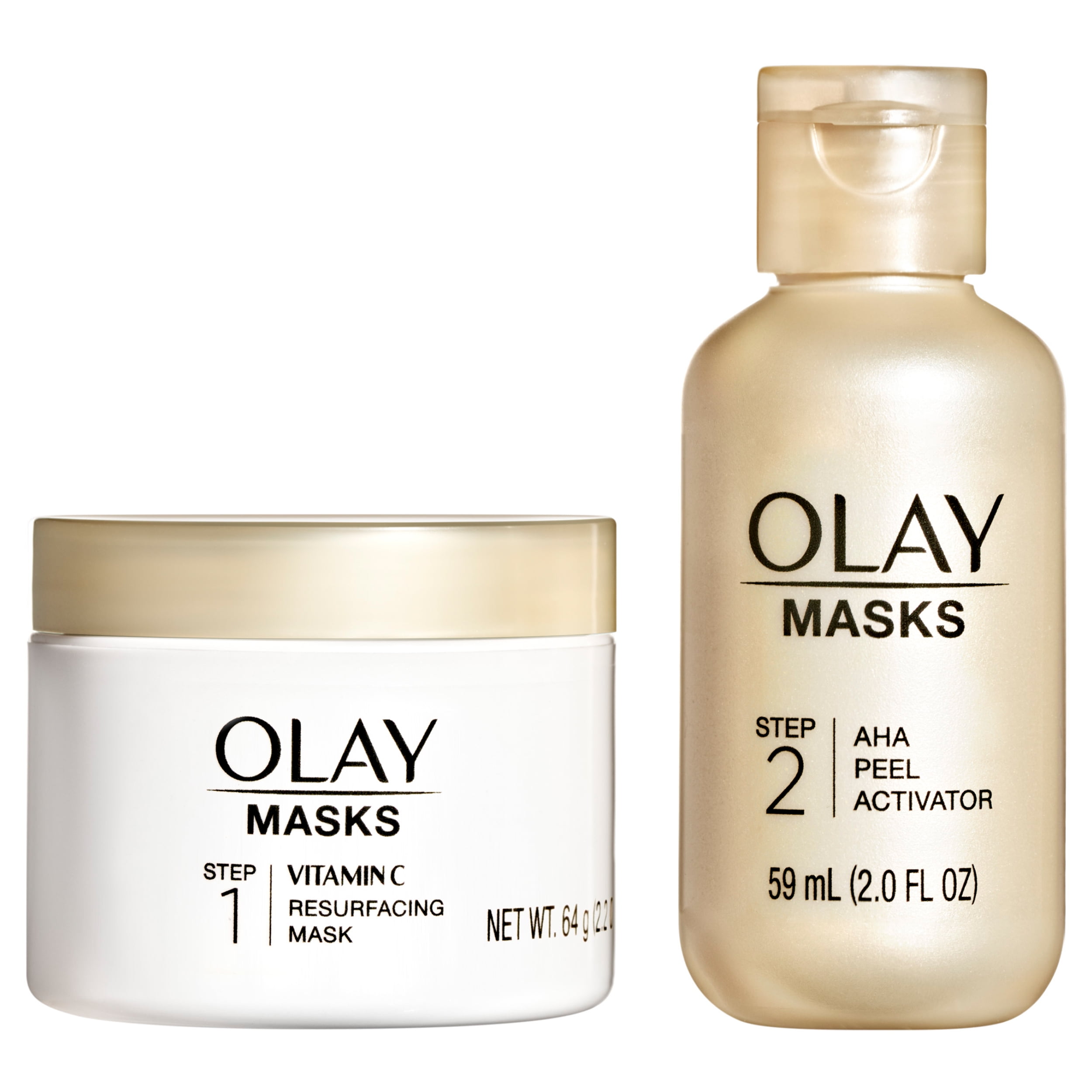 Olay 2-Step Kit, Vitamin C Mask 2.2 oz, AHA Resurfacing Peel 2 fl oz