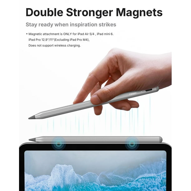 Lápiz óptico metapen A8 para Apple iPad 2018-2025, color gris