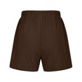 thumbnail image 5 of vigerkar Linen Bermuda Shorts for Women Drawstring High Waisted Casual Ruffle Shorts with Pocket (Brown, XXL), 5 of 6
