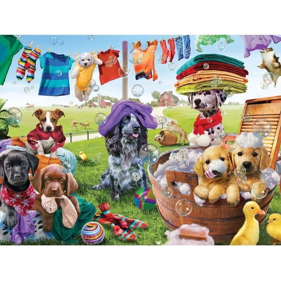 Bits and Pieces Jigsaw Puzzle Puppies Playing 300 Piece 18" x 24"