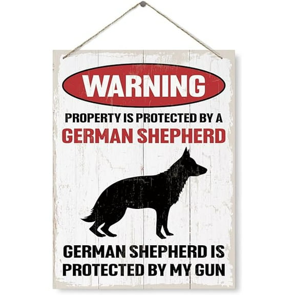 Warning Sign, Warning Property Protected By A German Shepherd Sign, Decorative Wood Plaque For Hanging, Funny Dog Warning Sign, Home Decor, Door Gate Outdoor Hanger, German Shepherd Lover Gift