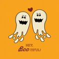 thumbnail image 3 of Halloween Duvet Cover Set, Hey Boo-tiful Text and Funny Spooky Ghosts in Love Halloween Romance, Decorative 3 Piece Bedding Set with 2 Pillow Shams, King Size, Orange Eggshell Maroon, by Ambesonne, 3 of 3