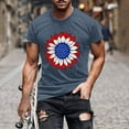 thumbnail image 2 of BiZtdJrK Men USA Independence Day Tops Short Sleeve American Flag Sunflower Graphic Tees 4th of July Patriotic T Shirts Navy L, 2 of 6